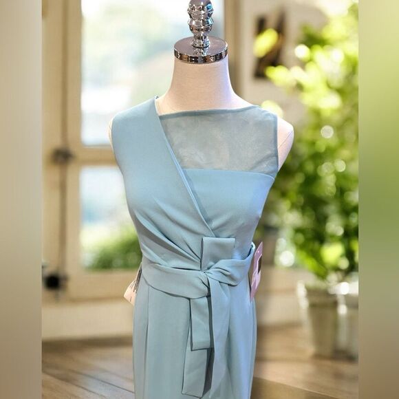 JS Collections JOANNA BOW TEA LENGTH Midi DRESS Gown - Picture 3 of 16